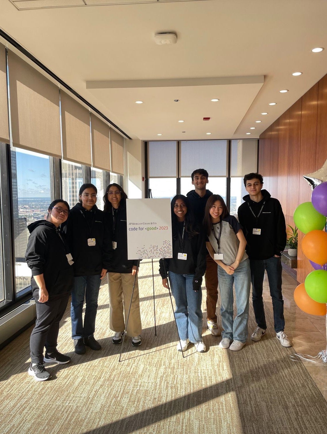 Students at JP Morgan hackathon event