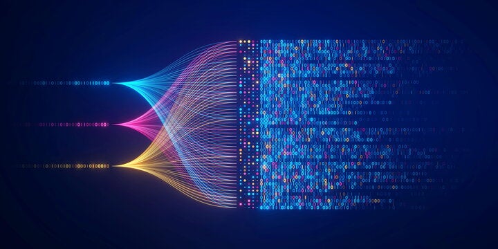 Big data technology and data science illustration.
