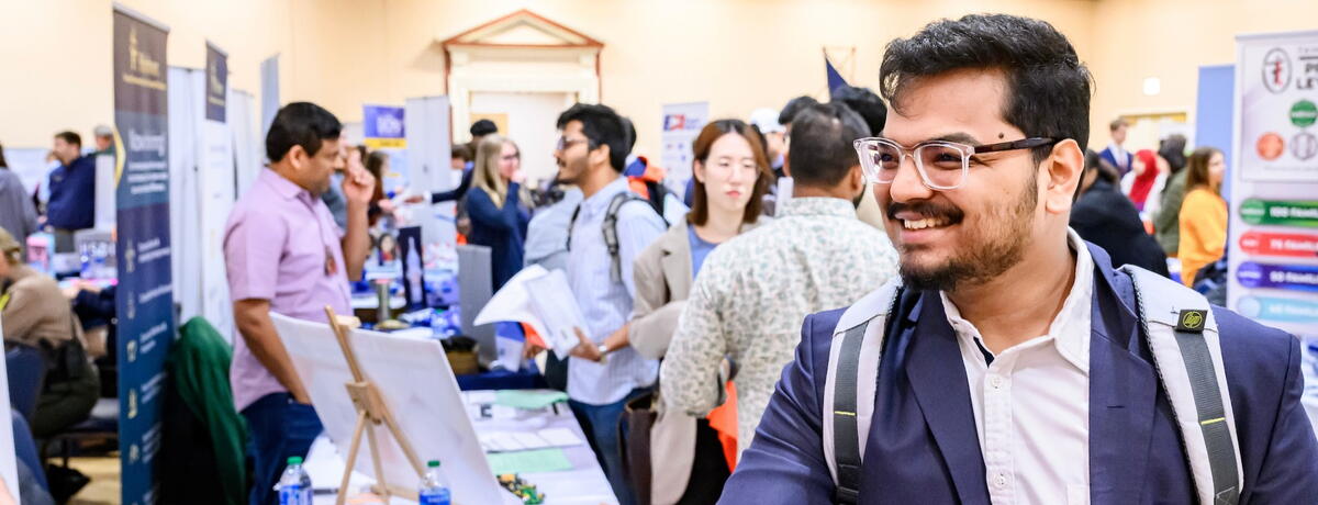 Student at career forum