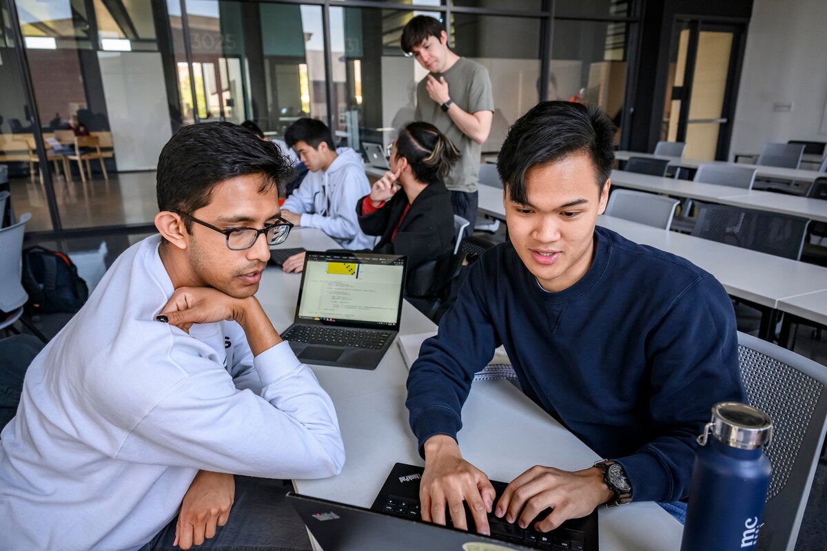 Students at computer