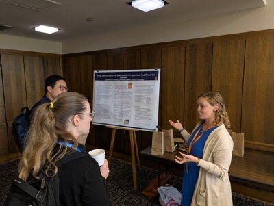 Deeke during poster presentation